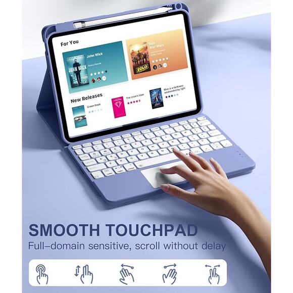 Compatible for iPad 11th 10th Gen Case w Keyboard Folio Cover w Pencil Holder - Picture 4 of 12